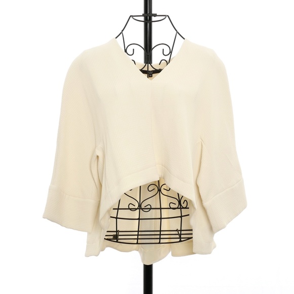 Tibi Tops - Tibi Asymmetrical Ivory Crop Top - Size XS